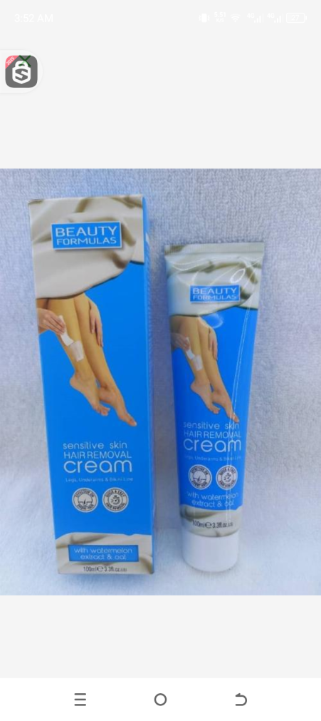 Beauty formula sensitive skin hair removal cream with watermelon