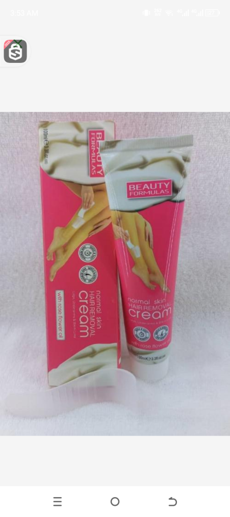 Beauty formula normal skin hair removal cream with rose flower