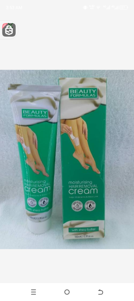 Beauty formula moisturizing hair removal cream with shea butter