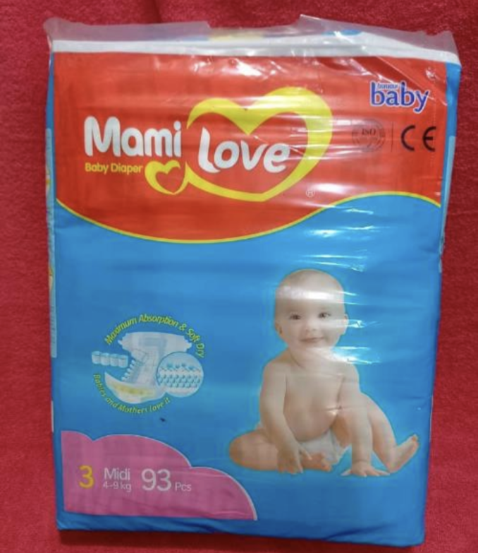Mami Love and Diaper (3) 4-9 kg.  93pcs