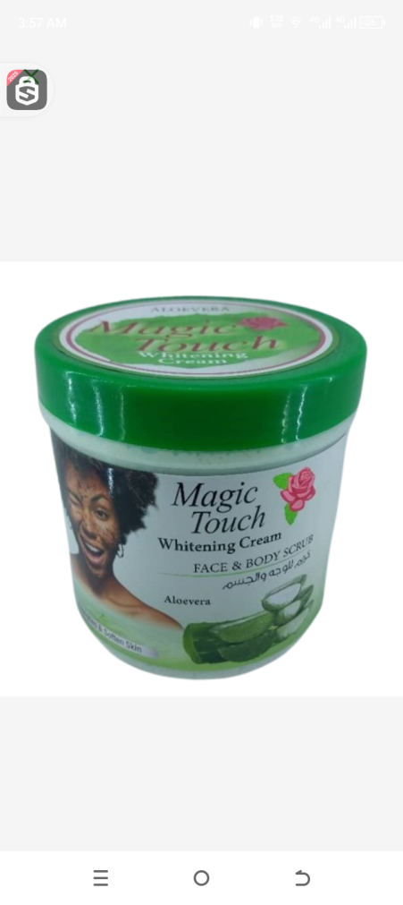 Magic touch whitening cream face and body scrub aloe vera