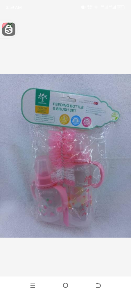 Feeding bottle and brush set