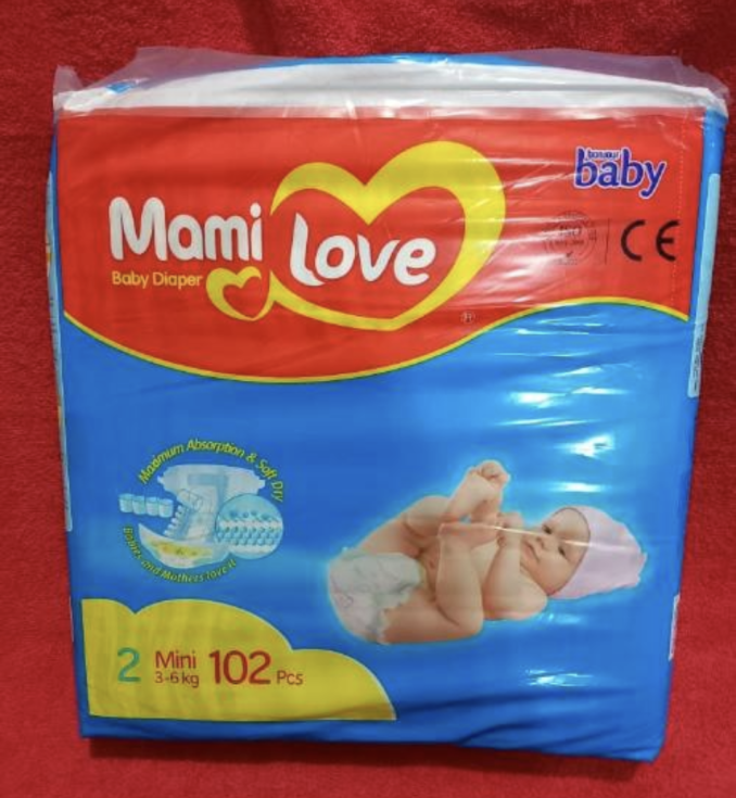Mami Love Diaper (2) 3-6 kg. 102pcs