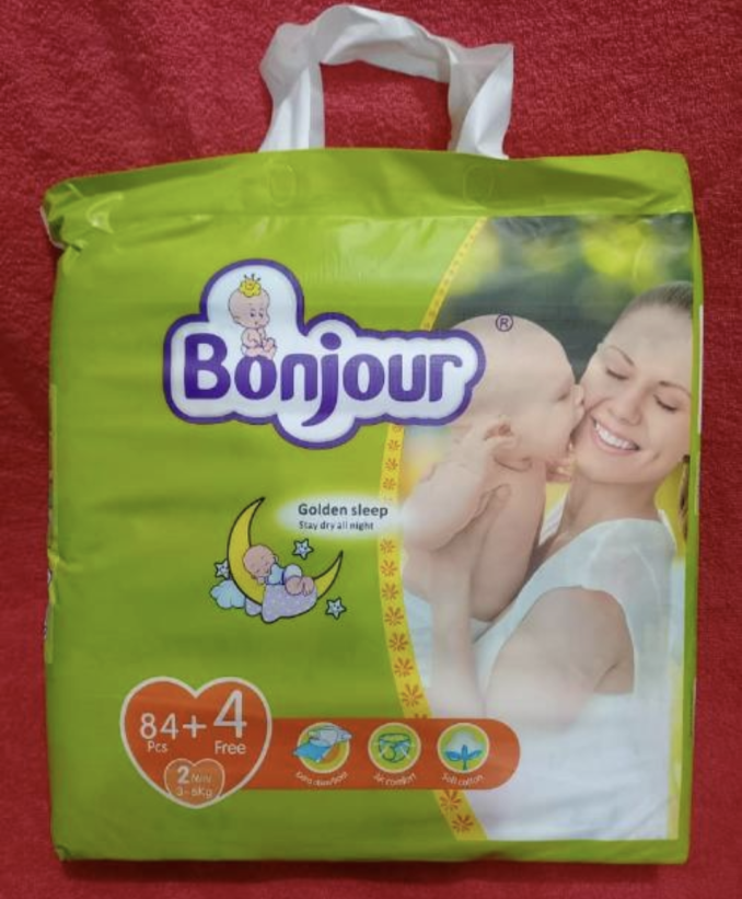 Bonjour Diaper (2) 3-6kg. 88pcs