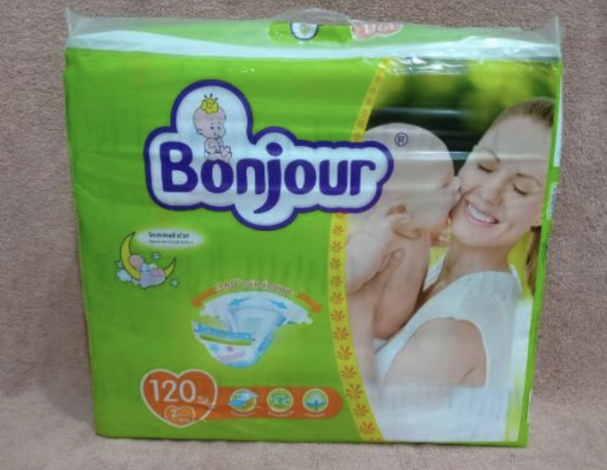 Bonjour Diaper(2) 3-6kg. 120pcs