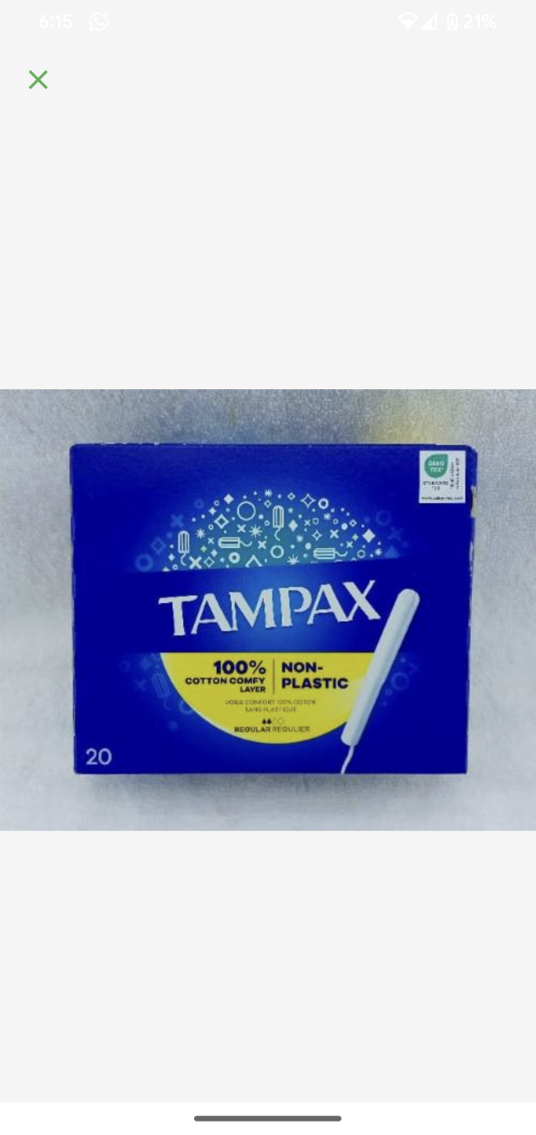 Tampex 100%cotton comfy layer Regular 20pcs