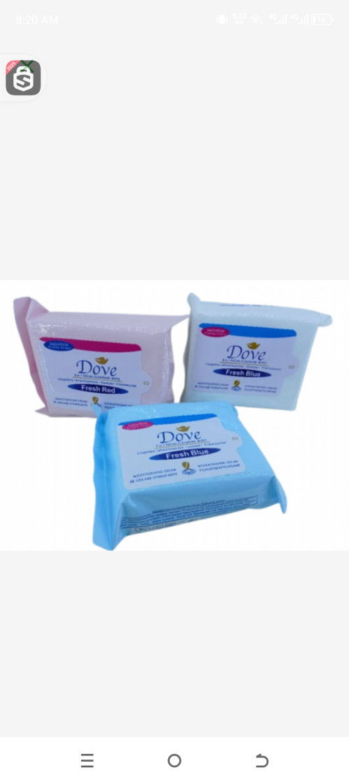 Dove 3in 1 cleansing wipes 25pcs