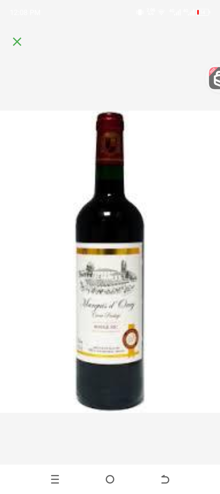 Marquis D'orey Rouge sec 75cl dry 11%Alc