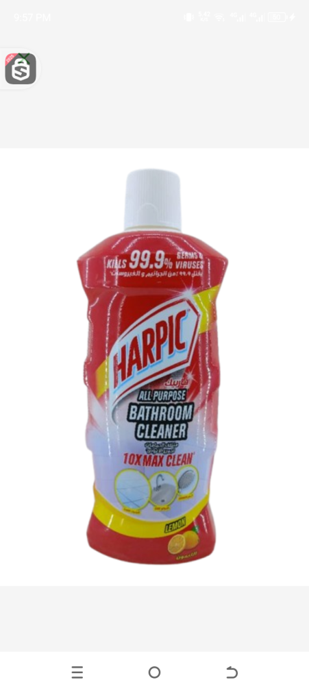 Harpic all purpose bathroom cleaner lemon kills 99,9% germs