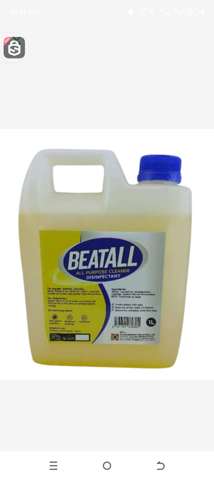Beatall all purpose cleaner disinfectant 1l