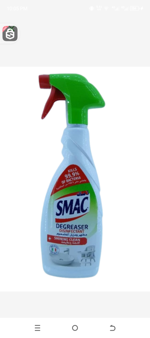 Smac degreaser disinfectant shining clean kills 99,9% 650ml