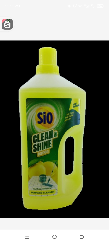 SIO clean and shine lemon surface cleaner 1000ml