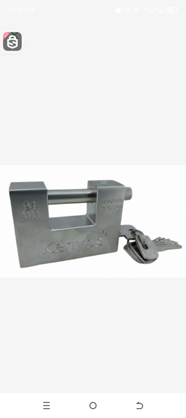 94mm kenyos hardened solid steel padlock