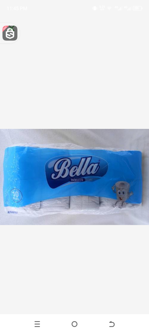 Bella white unwrapped toilet paper 10pcs