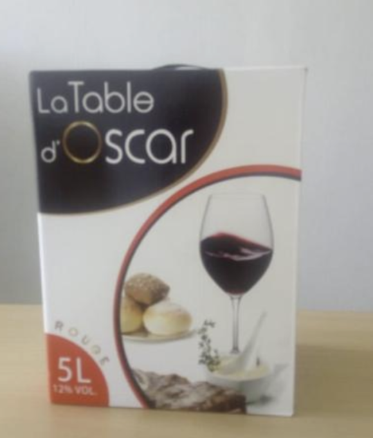 La table D'Oscar Red 5L. Dry wine with 12%Alc