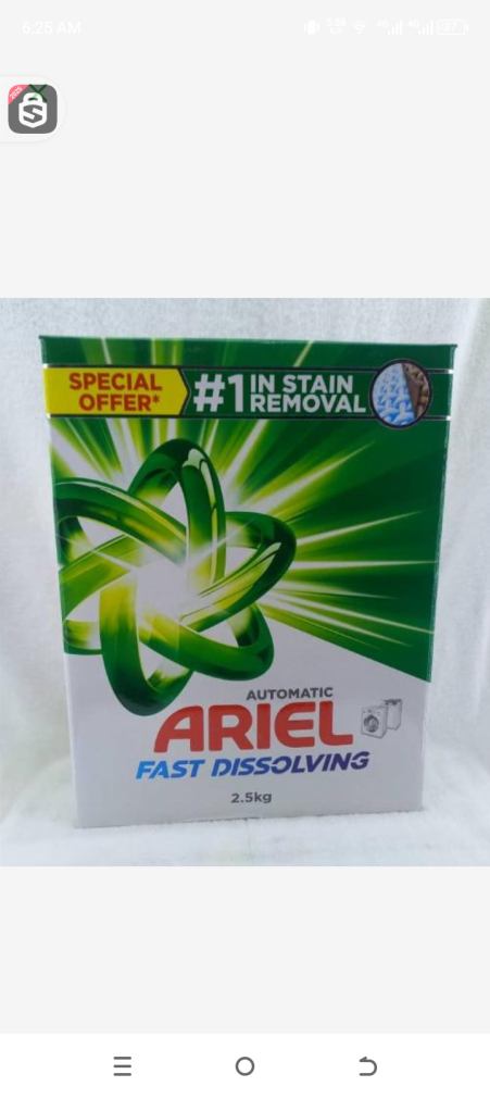 Ariel washing powder fast dissolving 2,5kg