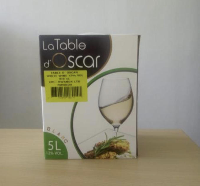 La table D'Oscar white Dry wine 5L with 12%Alc