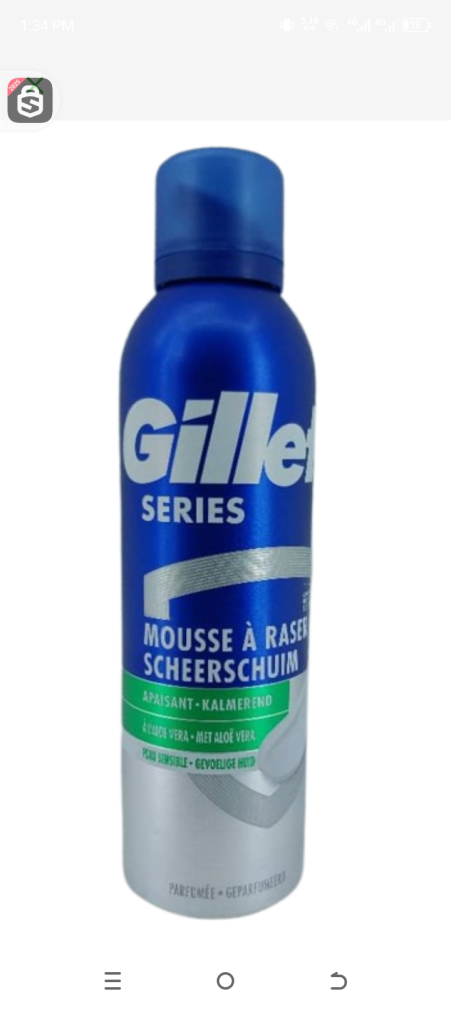 Gillette series mousse a raser a l aloe vera 250ml