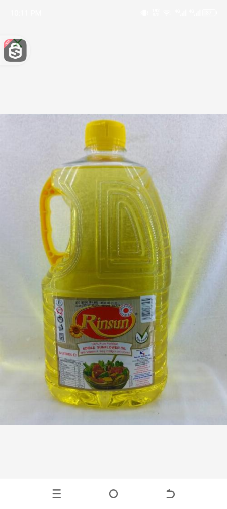 Rinsun 100% pure fortified edible sunflower oil 5l