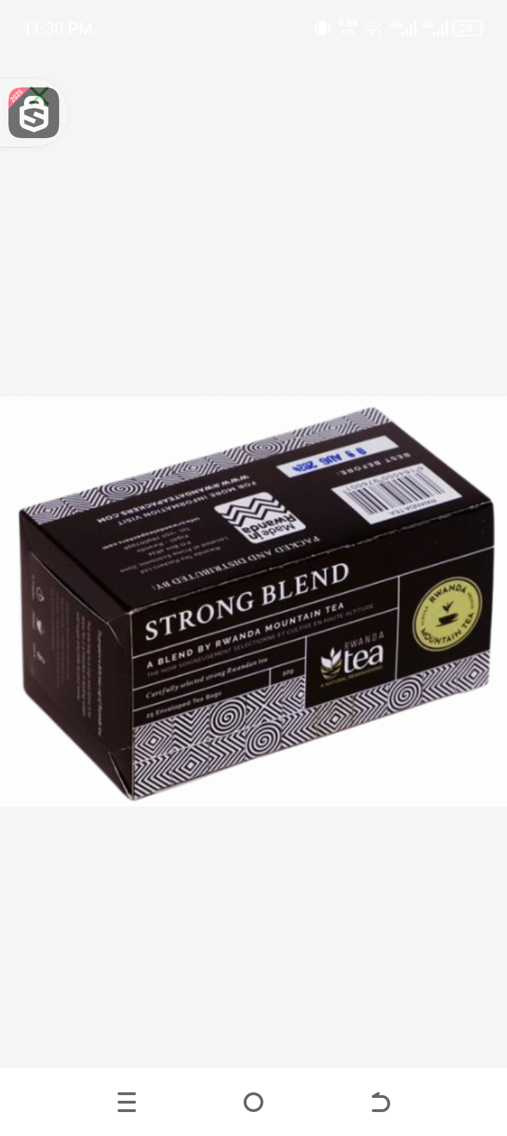 Rwanda mountain strong blend tea bag 25enveloped