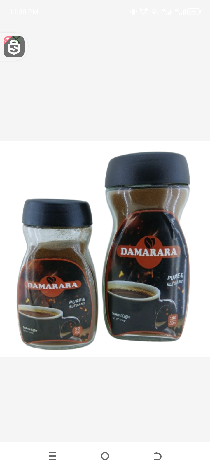 Damarara instant coffee 100gr 50cups
