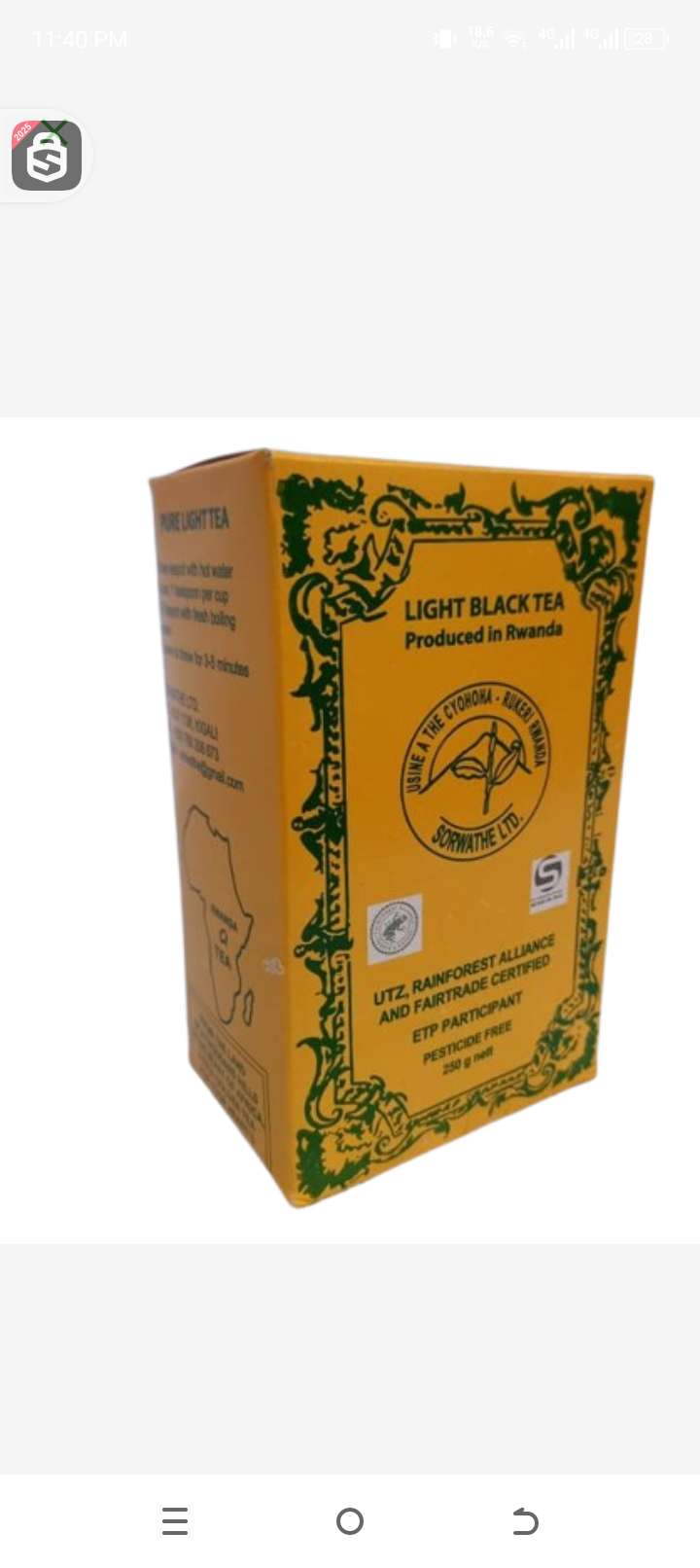 Sorwathe light black tea 250gr