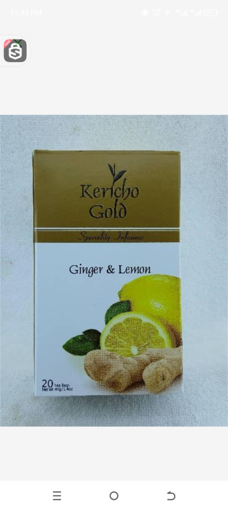 Kericho gold ginger and lemon 20tea bags