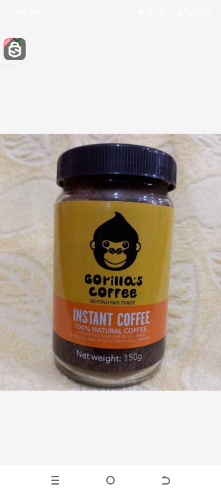 Gorillas coffee instant coffee  150gr 100%natural coffee