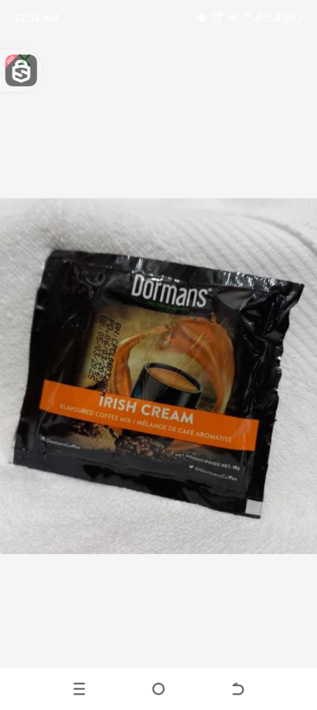 Dorman Irish cream flavor coffee mix 18gr