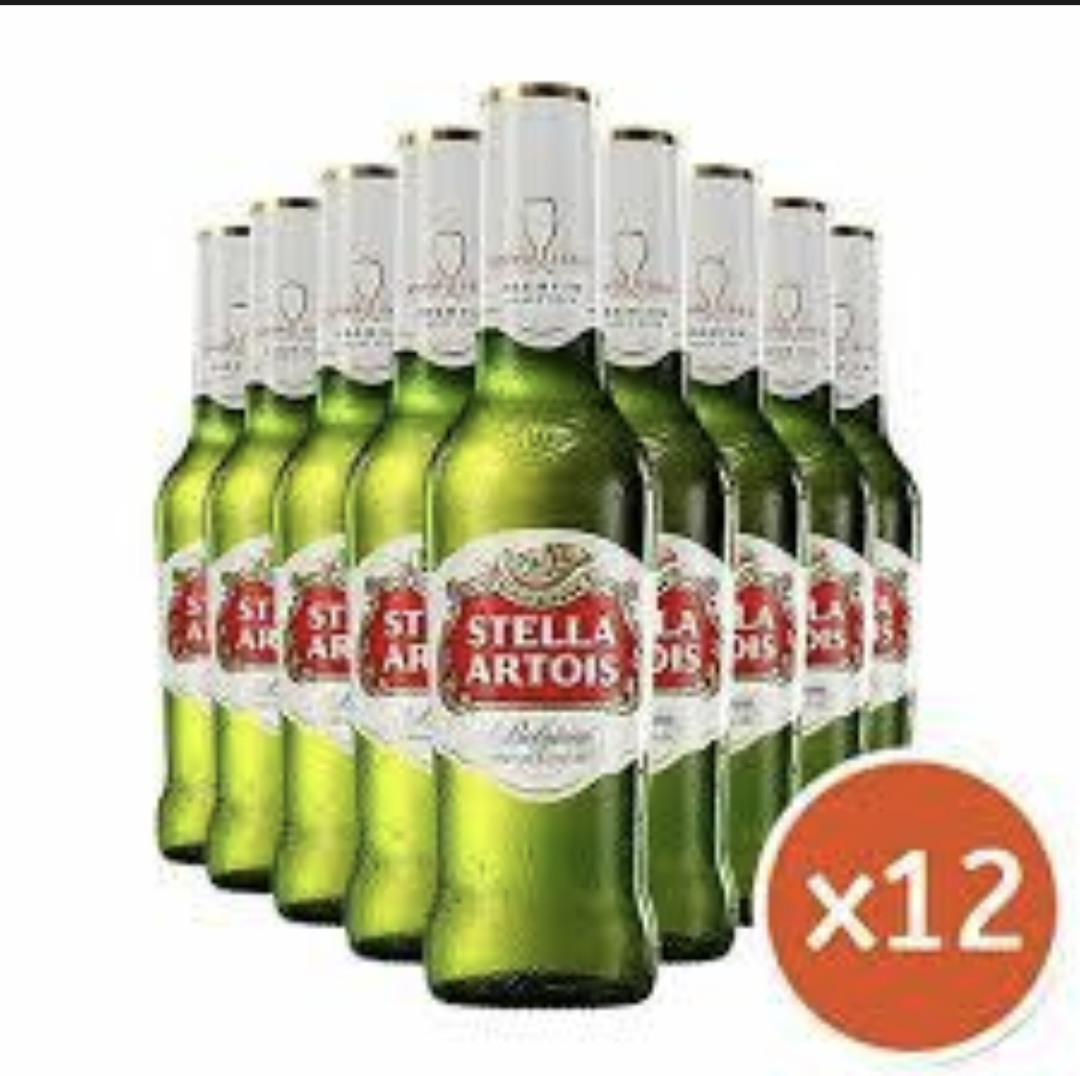 Stella 33cl Beer with 5%Alc pack of 12 bottles
