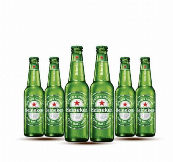 Heineken pack of 6 bottles