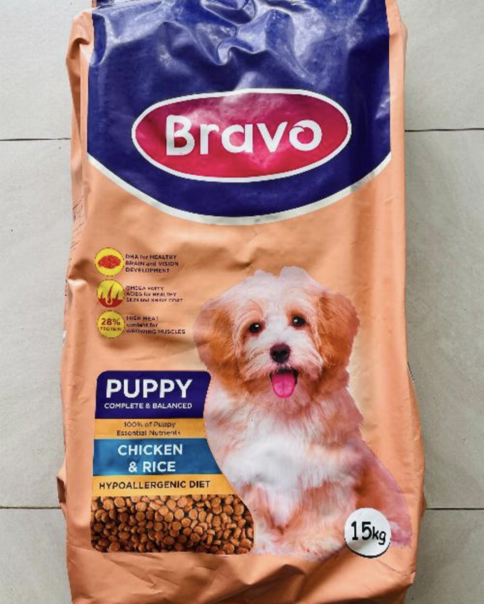 Bravo pippy chicken and rice 15kg