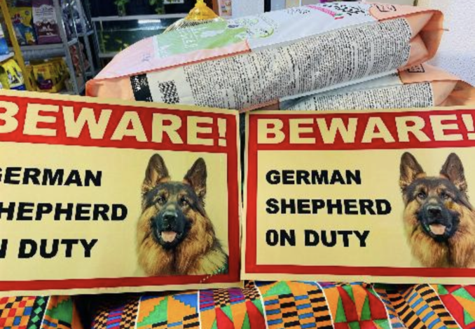 Aluminium Dog signage A3