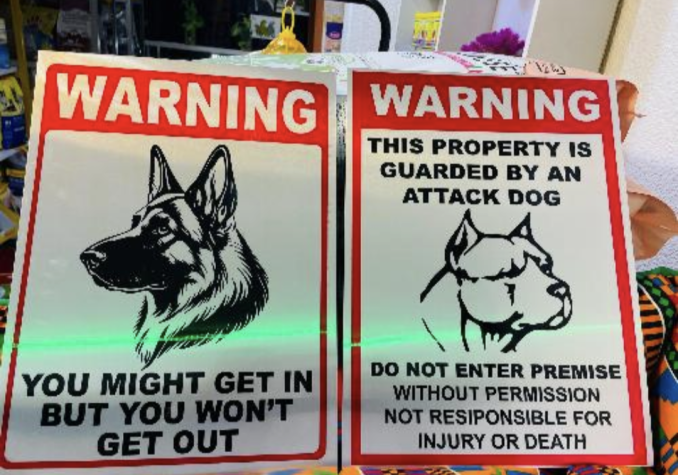 Aluminium Dog signage A3 silver