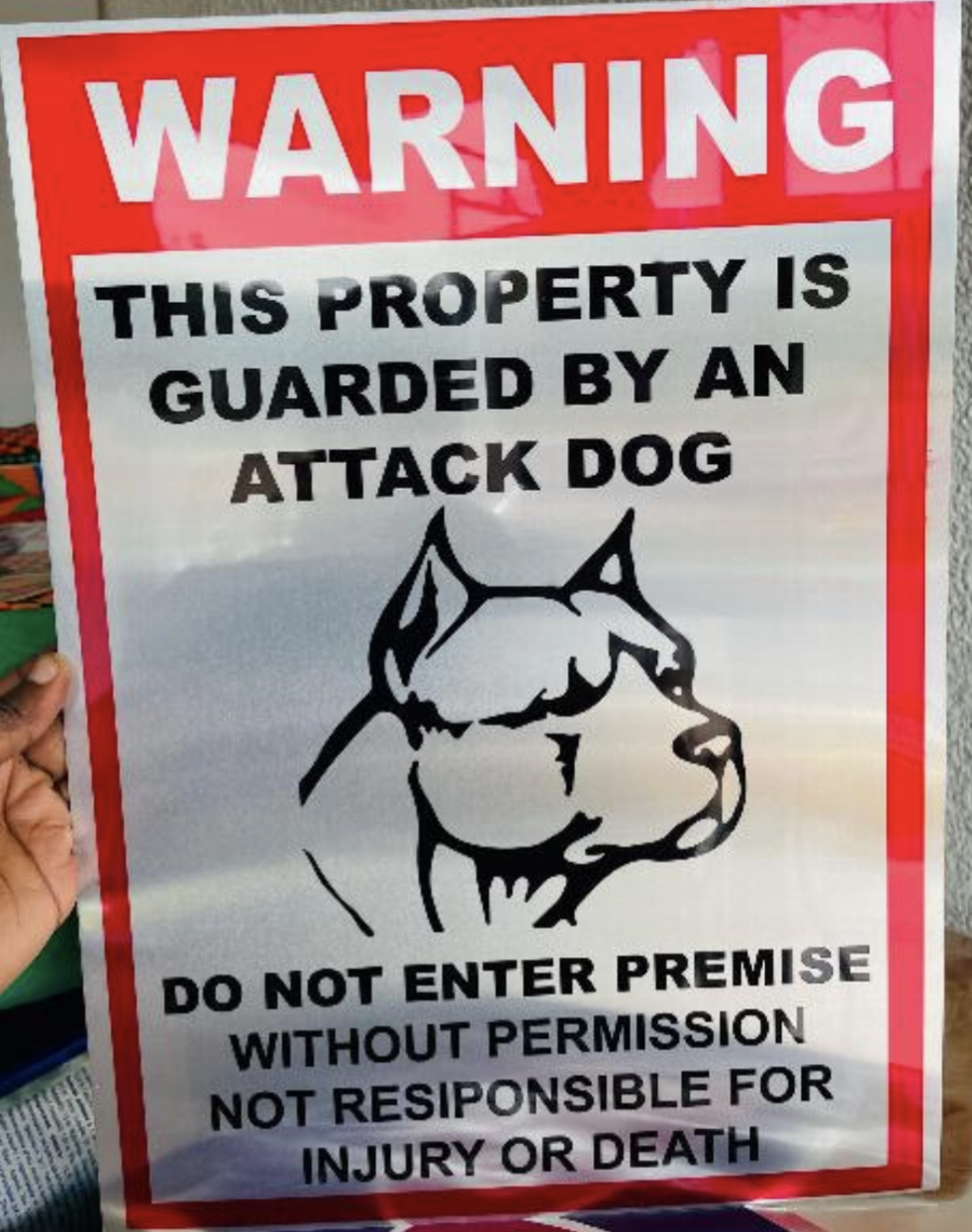 Aluminium gate Dog signage A3 Silver