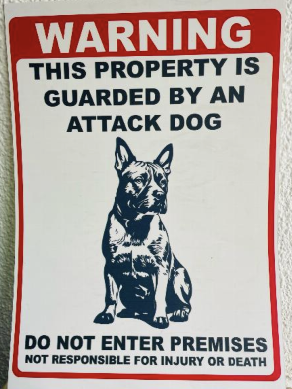 ABS Gate Dog Signage A3