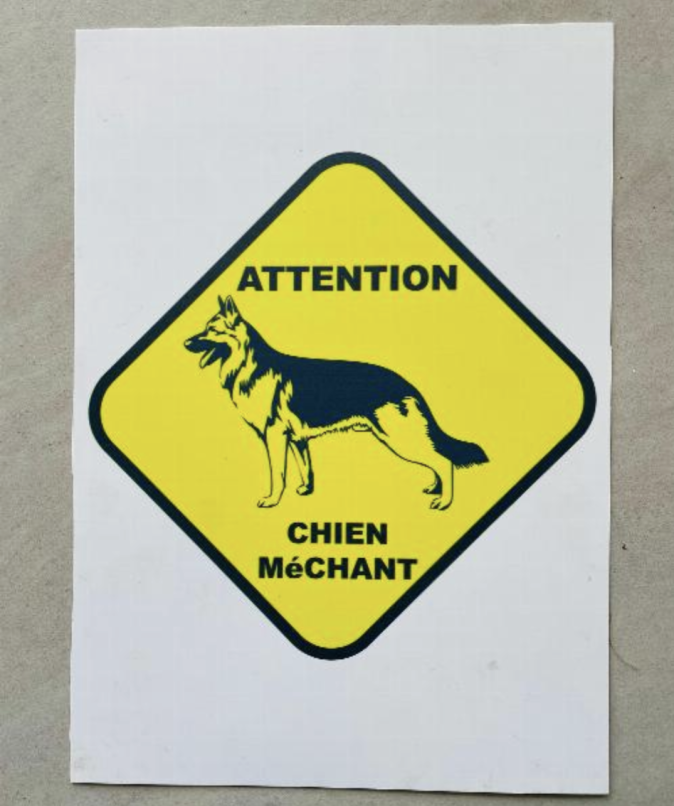 ABS Gate Dog Signage A4