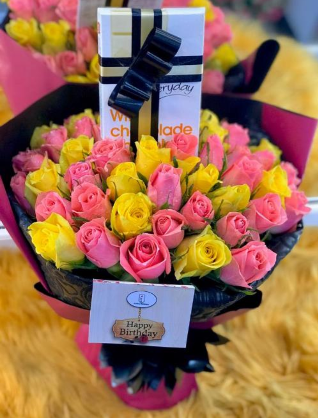 Yellow and pink Roses