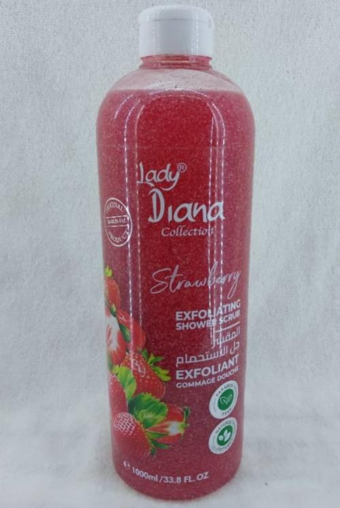 Lady Diana collection Strawberry Exfoliating Shower Scrub 1000ml / 33.8 FL. OZ