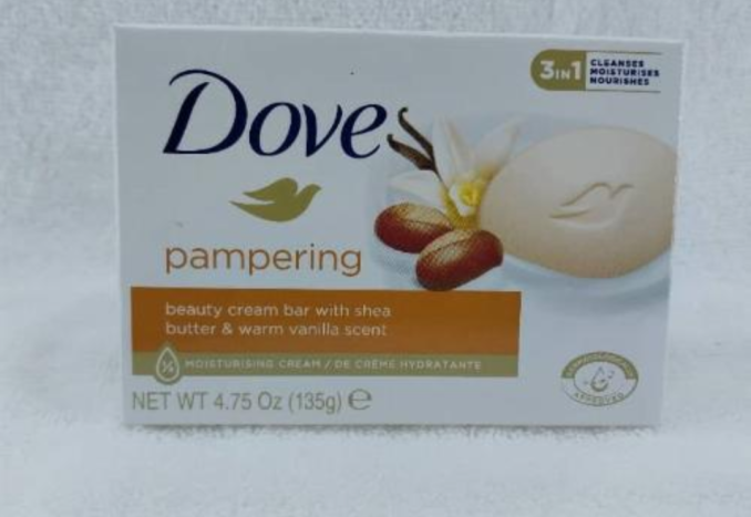 Dove 3in1 pampering beauty bar with shea butter & warm vanilla scent 135gr
