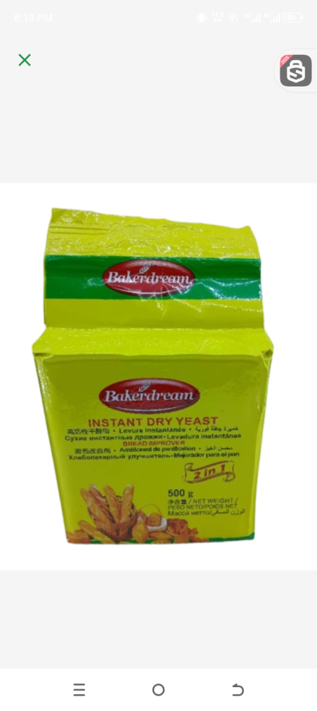 Bakerdream Instant Dry Yeast 2iin1 Bread improver 500gr