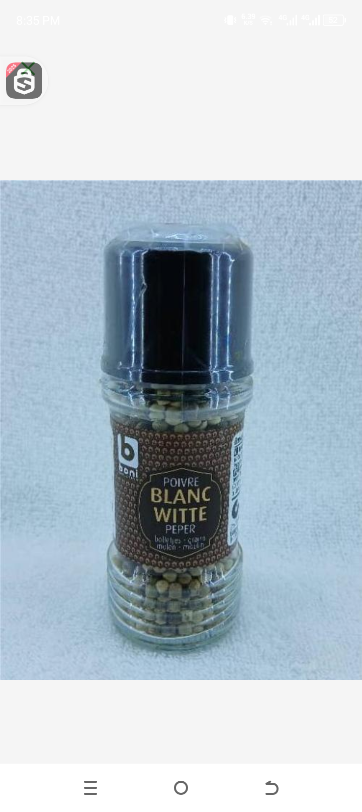 Boni POIVRE BLANC WITTE PEPER grains 50gr