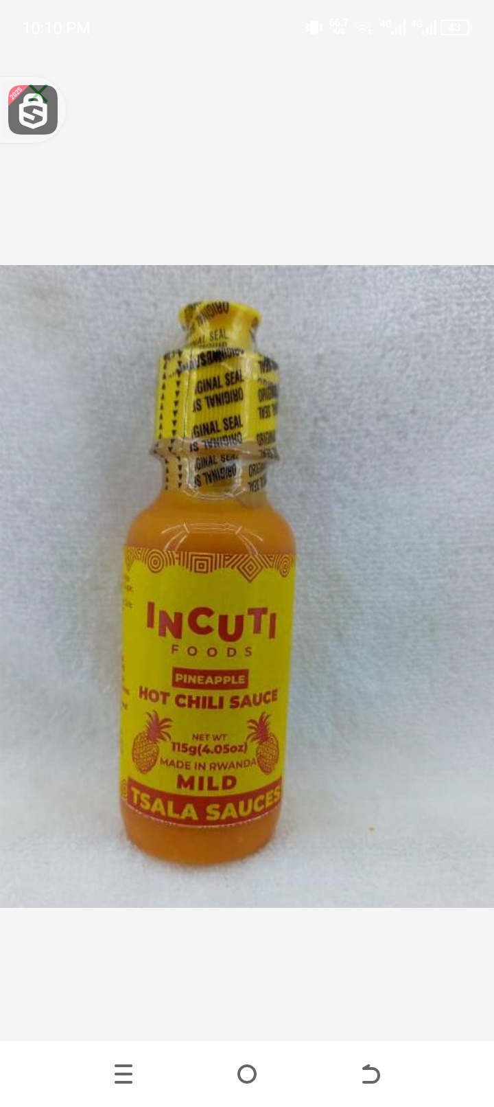 INCUTI Pineapple Hot Chili Sauce 115g
