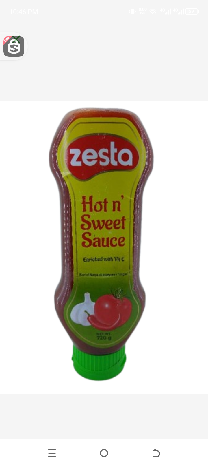 Zesta Hot N' Hot Sweet sauce 720gr