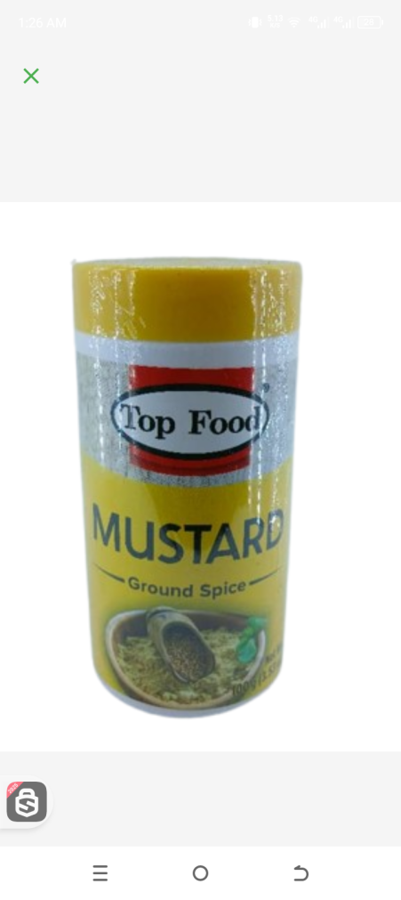 Top Food Mustard Ground Spice 100gr