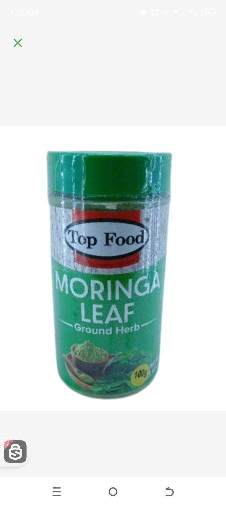 Top Food Moringa Leaf Ground Herb 100gr
