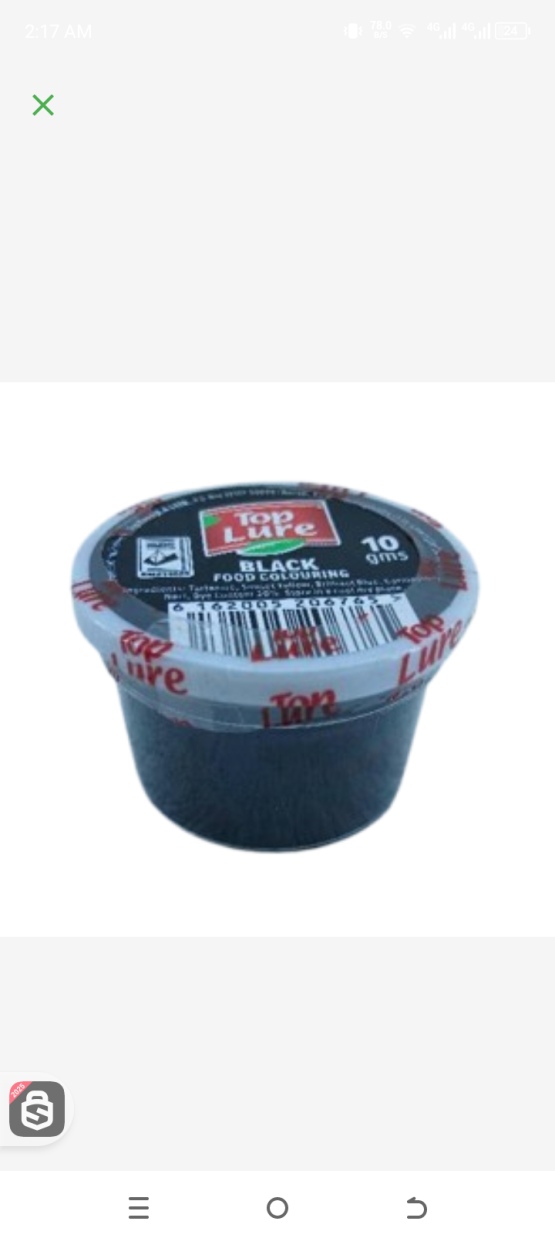 Top Lure Black Food Colouring 10gr