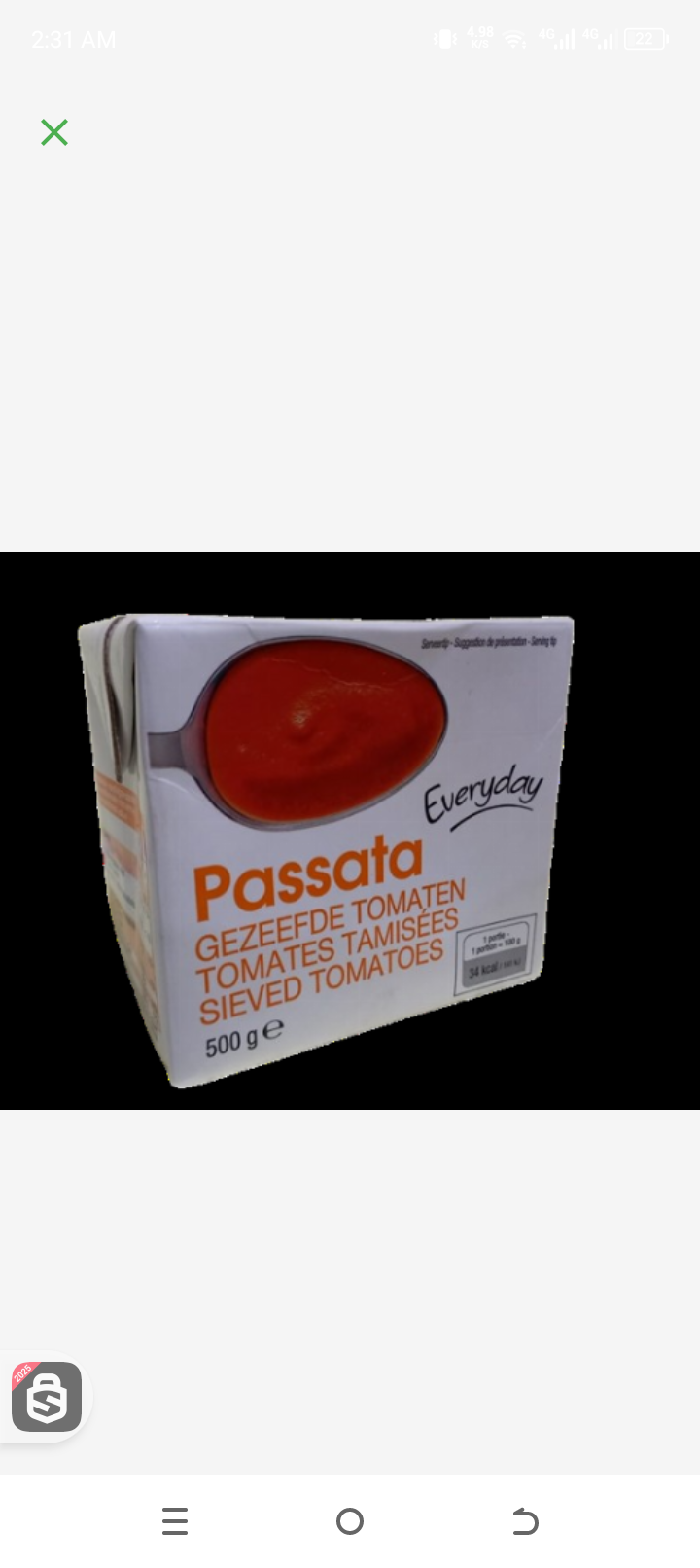 Everyday Passata Sieved Tomatoes 500gr