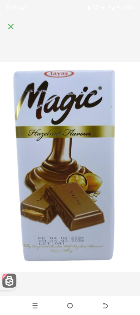 Tayas Magic Hazelnut Flavoured Chocolate 80gr
