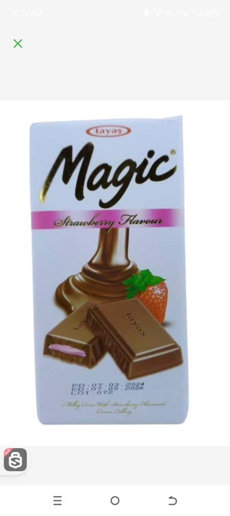 Tayas Magic Strawberry Flavoured Chocolate 80gr
